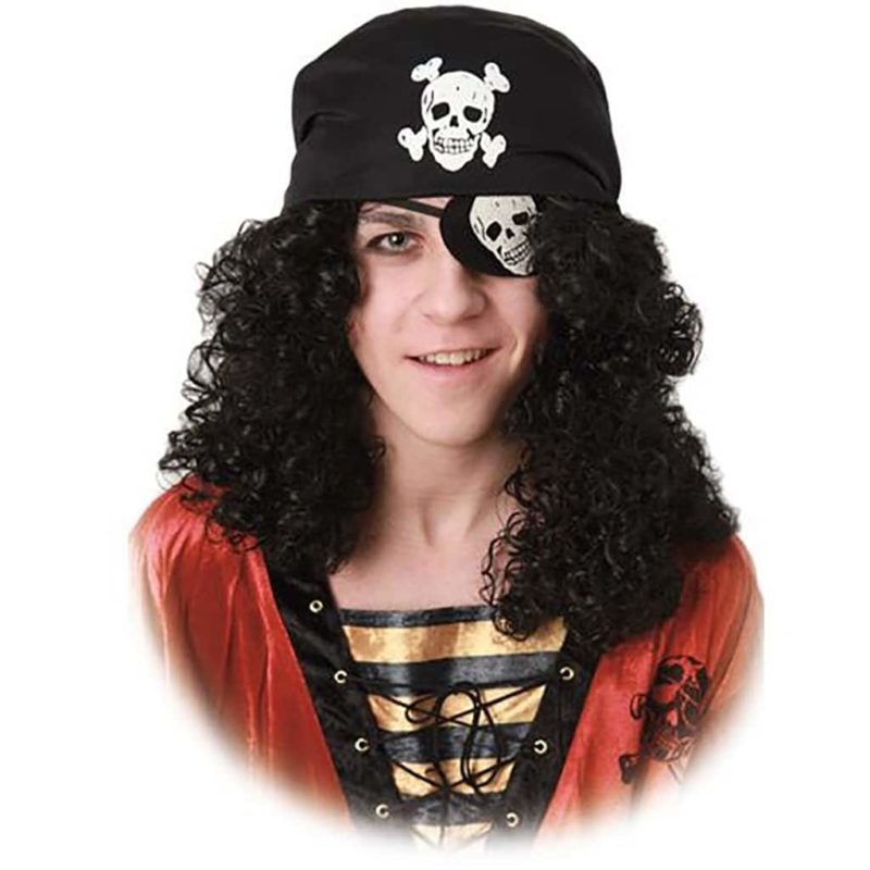 Peluca Pirata Con Parche Y Bandana