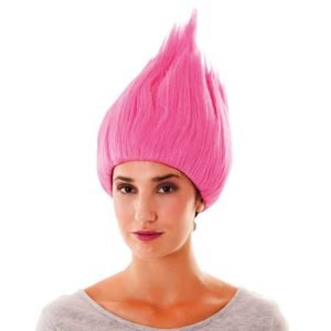 Peluca troll fucsia en bolsa