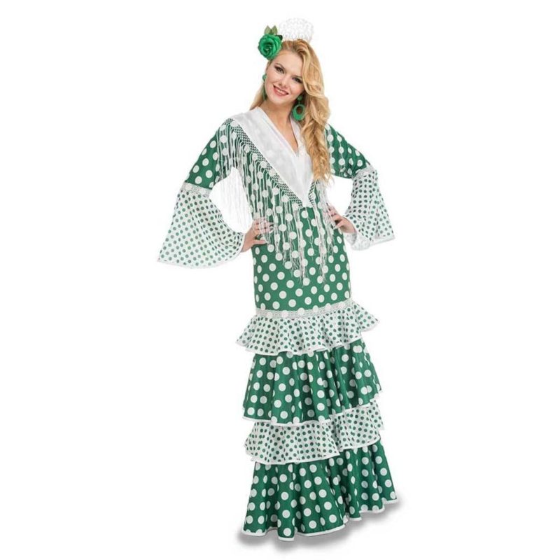 Disfraz de Flamenca Feria Verde Adulto
