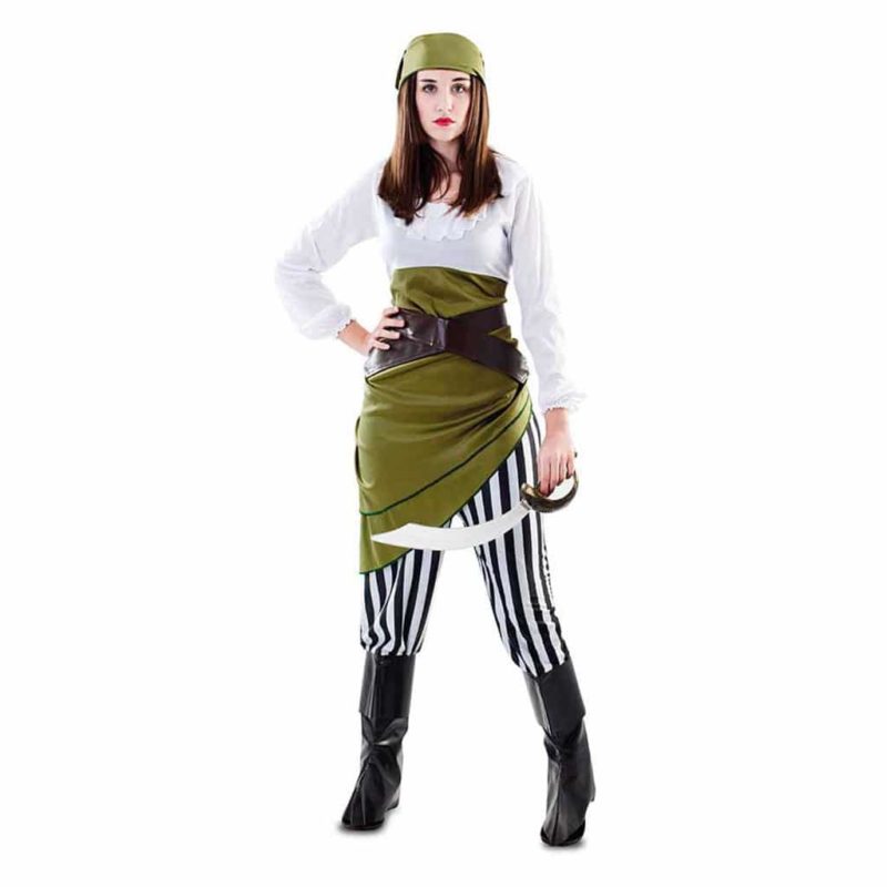 Disfraz de Pirata Chica Verde Adulto