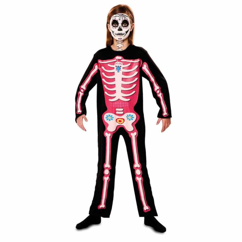 Disfraz de Esqueleto Dia De Los Muertos Rosa