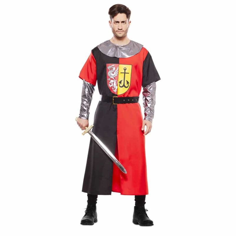 Disfraz de Cruzado Medieval Rojo y Negro