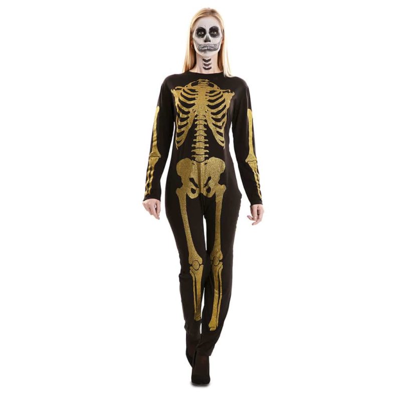Disfraz de Esqueleto Glitter Oro