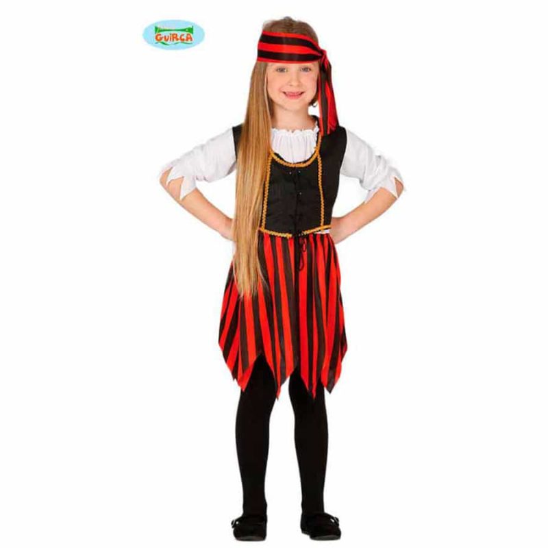 Disfraz de corsaria roja para niña