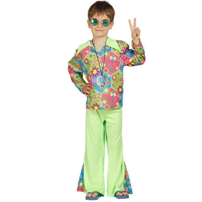Disfraz de hippie multicolor para niño