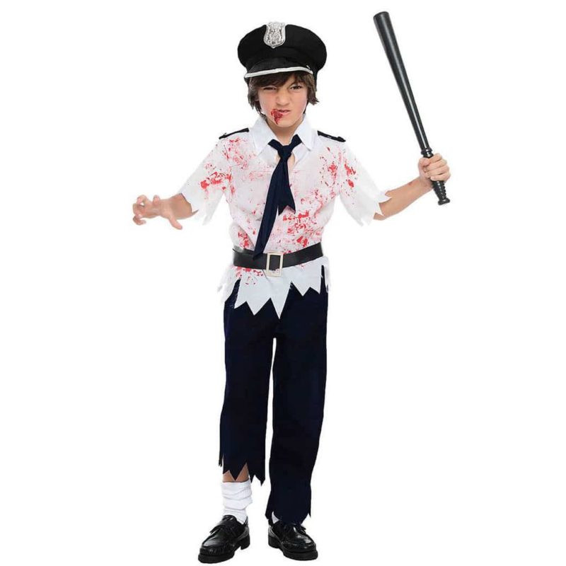 Disfraz de Policia Zombie Niño