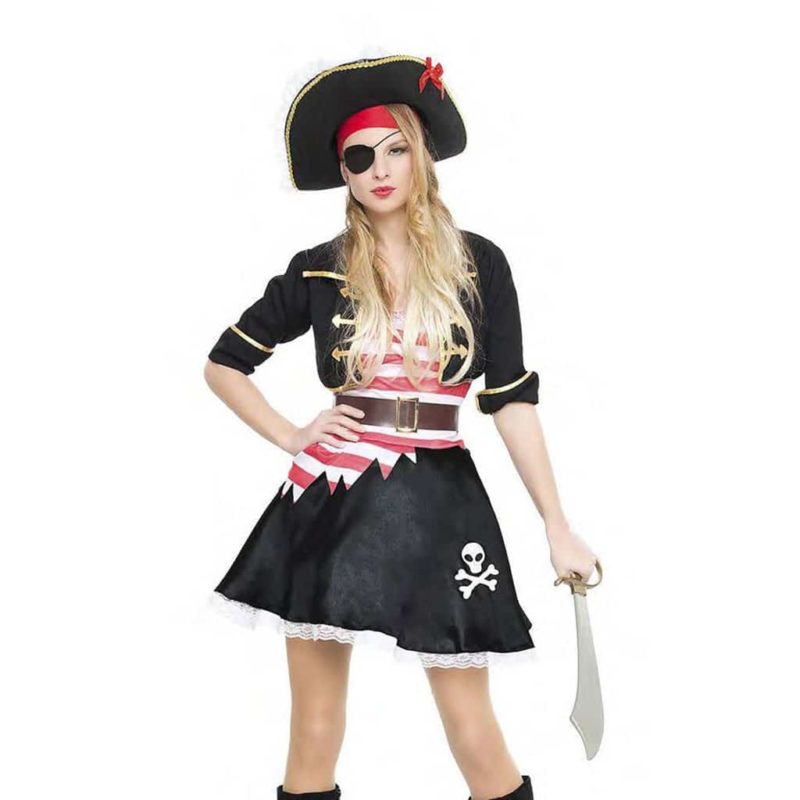 Disfraz de Pirata Corsaria Negra Adulto