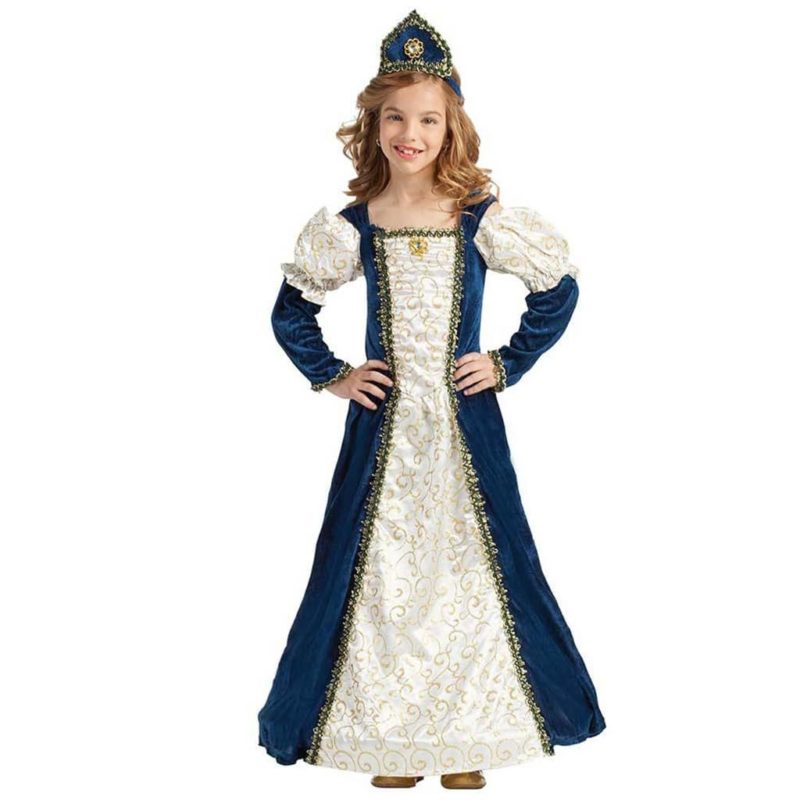Disfraz de Princesa Medieval Azul Niña