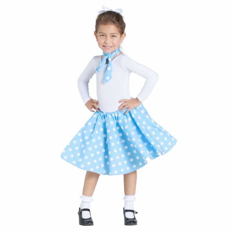 Falda Azul con Enagua y Pañuelo Infantil
