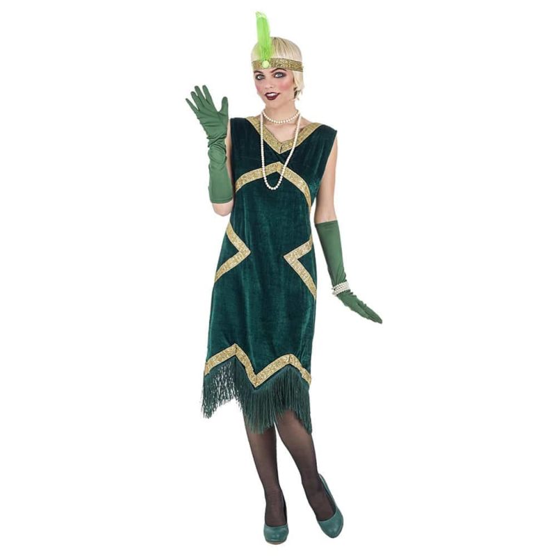 Disfraz de Charleston Lujo Verde
