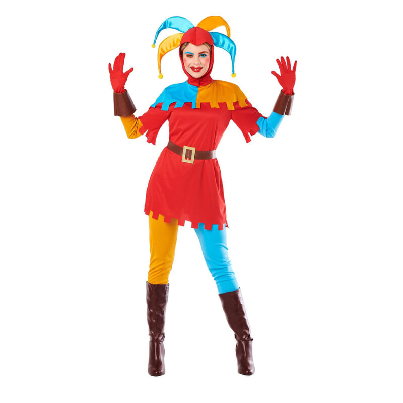 Disfraz de Bufon / Arlequina Colorida de Mujer