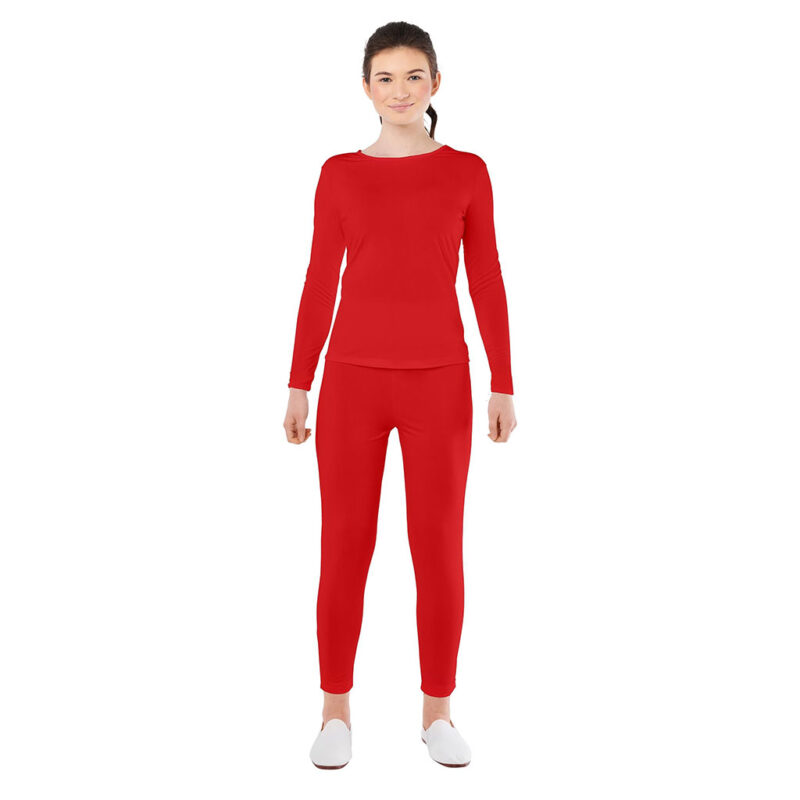 Disfraz de Maillot Rojo de Spandex 2 Piezas de Mujer