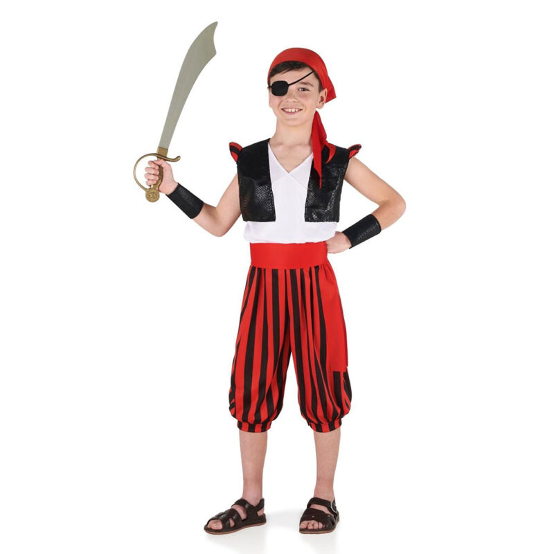 Disfraz de Pirata con Pantalon de Rayas de Niño
