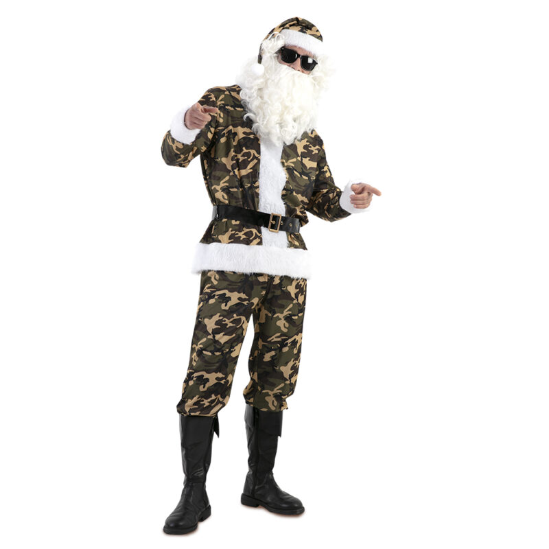 Disfraz de Papá Noel Militar de Camuflaje Hombre