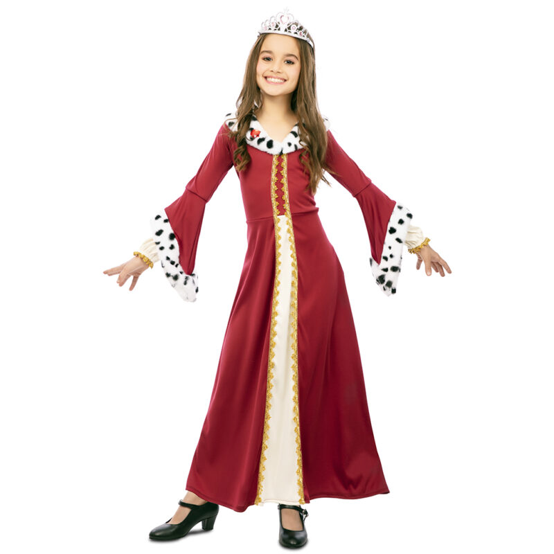 Disfraz de Reina Medieval Luxe Niña