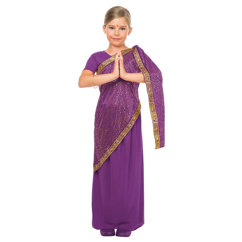 Disfraz de Bollywood Morado Niña